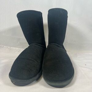 Bearpaw Emma Black Youth Suede Boots Size 4
